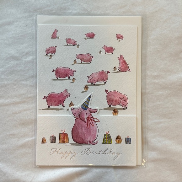 Happy Birthday Piglet Greeting Card - Picture 5 of 8
